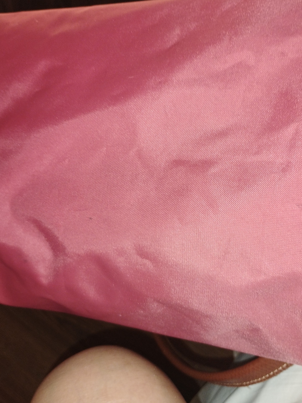 Longchamp Pink Nylon Tote with Brown Trim - Picture 6 of 10